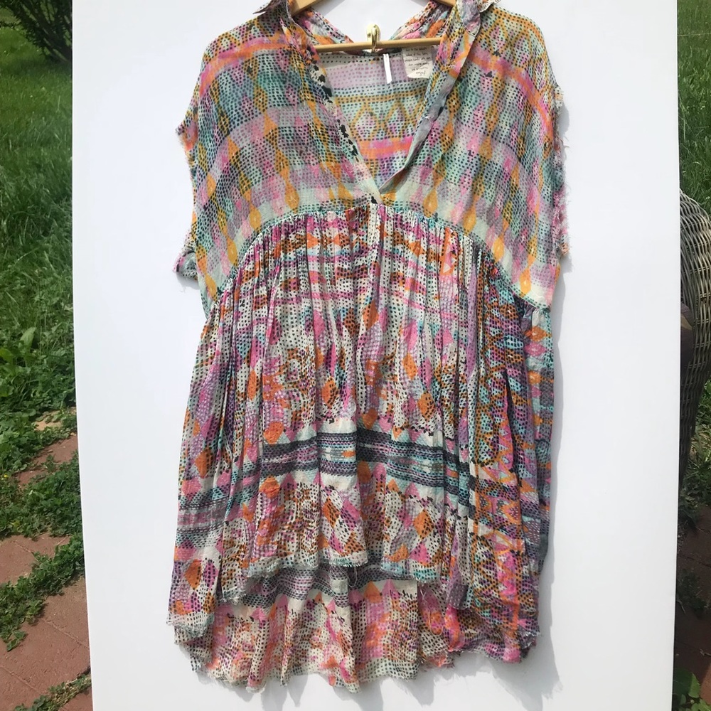 SOLD Free People || Patterned Distressed Tunic - Picture 2 of 6